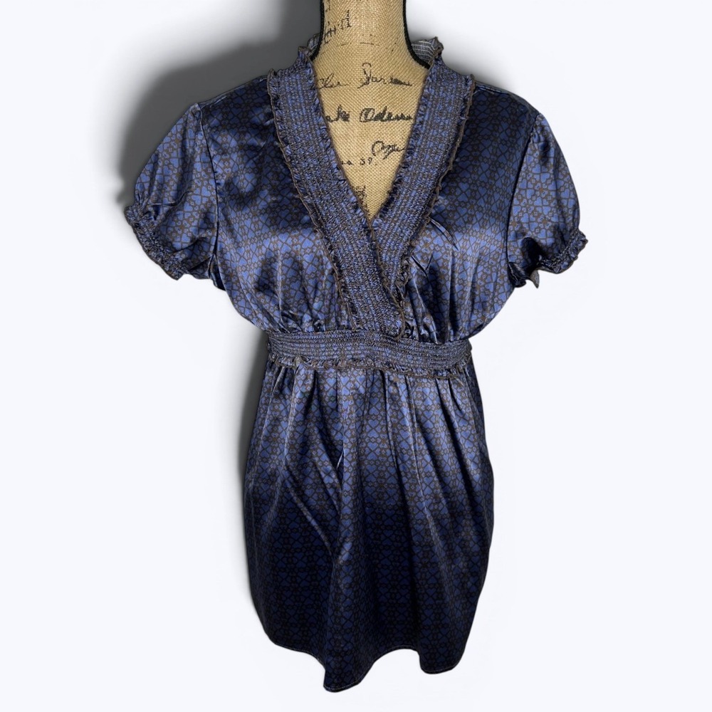 SO Satin Babydoll Top Hearts Smocked Whimsigoth Witchy Fairy Smocked Y2K Sz XL